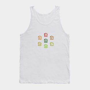 Energy certifications houses symbols in circle Tank Top